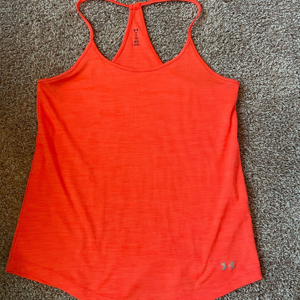 Under Armour Orange Sleeveless Tank Top with Racerback